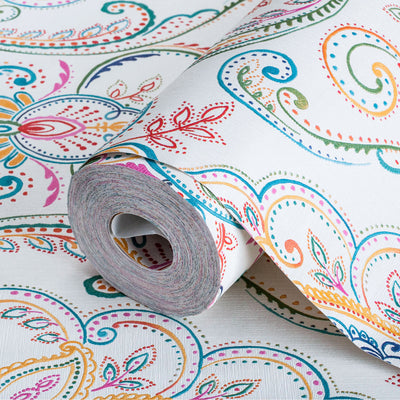 White Elegant Damask 3D Embossed Wallpaper, Vibrant Colors Textured Luxury Wallpaper - Walloro High End Wallcoverings & More