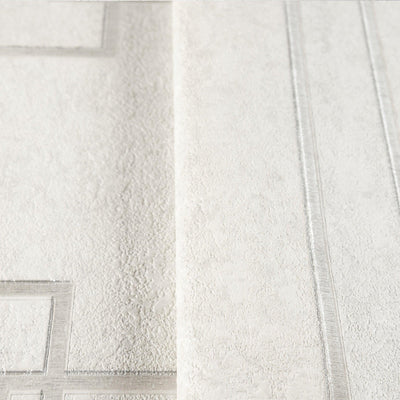 White Modern Lines Geometric Wallpaper, Contemporary 3D Embossed Wallcovering, Abstract Bold - Walloro High End Wallcoverings & More