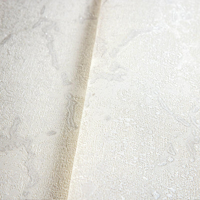 White Plain Abstract Embossed Wallpaper, Rich Textured Mdern Shimmering Accent Wall Decor - Walloro High End Wallcoverings & More