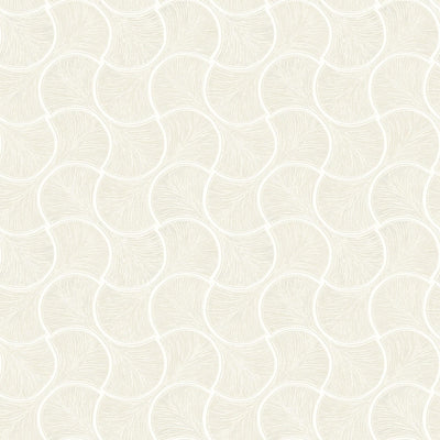 White Round Geometric Shapes Deep Embossed Wallpaper, Shiny Surface Textured Wall Accent Decor - Walloro High End Wallcoverings & More