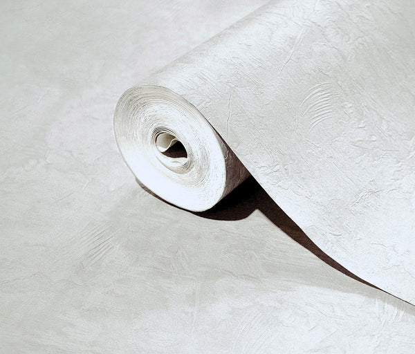 White Sleek Embossed finish Solid Color Wallpaper, Abstract Modern Minimalist Rich Textured Wallcovering - Walloro High End Wallcoverings & More