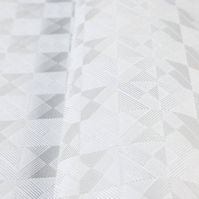White Solid Color Square Pattern Geometric Wallpaper, 3D Embossed Glossy Sleek Checkered Wall Paper - Walloro High End Wallcoverings & More
