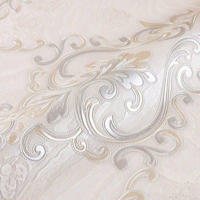 White Textured Embossed Flowered Gray, Home Wall Decor, Aesthetic Wallpaper, Textured Wallcovering Non-Adhesive- 41.7”W X 393”H - Walloro High End Wallcoverings & More