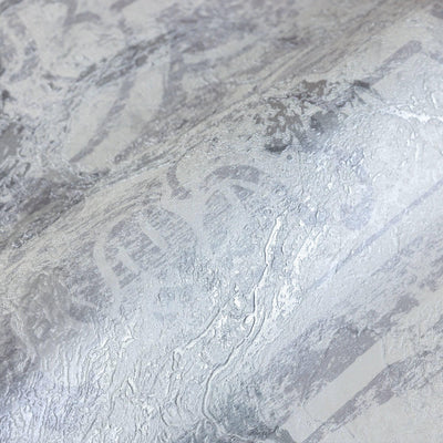White Washed Distressed Wallpaper, Rich Damask Textured Wallcovering, Large 114 sq ft Roll, Washable, Rusted Effect, Abstract Wallpaper - Walloro High End Wallcoverings & More
