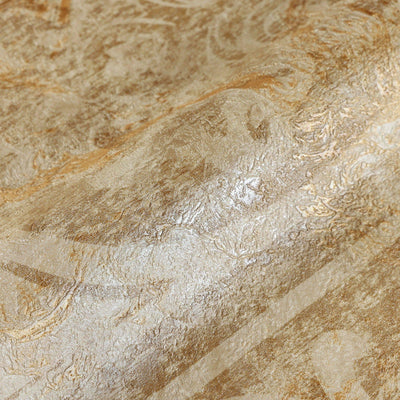 Yellow Washed Distressed Wallpaper, Rich Damask Textured Wallcovering, Large 114 sq ft Roll, Washable, Rusted Effect, Abstract Wallpaper - Walloro High End Wallcoverings & More